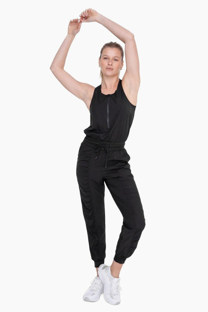 Jogger Lady Jumpsuit Half Zip Active Color Black