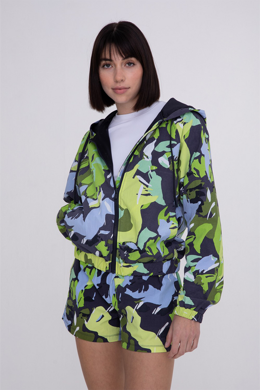 Jacket Bold Dama Tropical Print Active