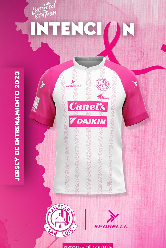 White/Pink Men's Training Jersey United for a Cause Atlético de San Luis 2023