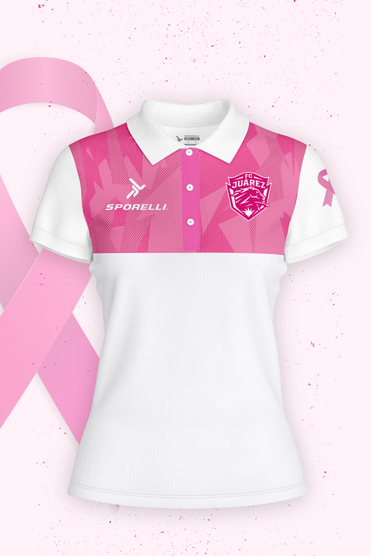 White/Pink Lady Polo Against Cancer Contigo+Bravos 2023